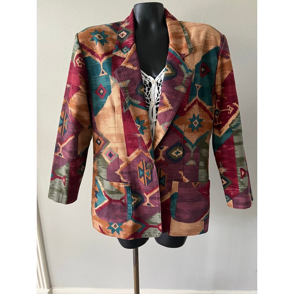 Sunbelt Vintage Southwestern Blazer “Made in USA”Shoulder Pads ‘80s‎ Women's M/L